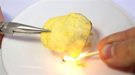 Burning Potato Chip Fire Experiment Youtube