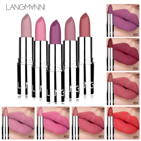 L Piz Labial De Terciopelo Mate Duradero Para Mujer L Piz Labial Sexy Rojo Rosa Nude