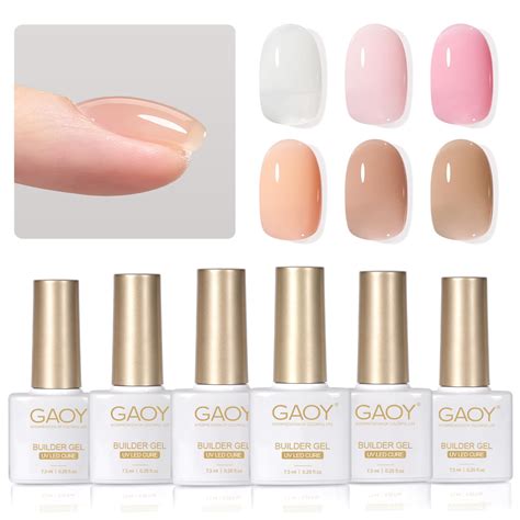 Amazon Gaoy Colors Builder Gel Set For Nails Milky White Pink Nude Sheer Jelly Nail