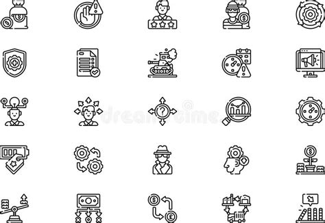 Business Risks Icons Collection Is A Vector Illustration With Editable