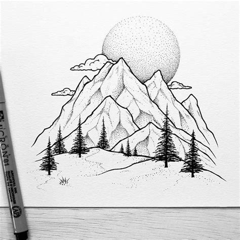 Mountain Sketch Images