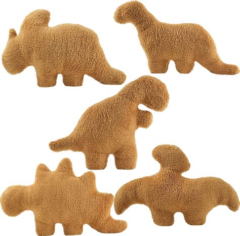 5 Pcs Dino Nugget Plushie, 9 inch Stuffed Toy, Birthday Gifts, Dinosaur ...