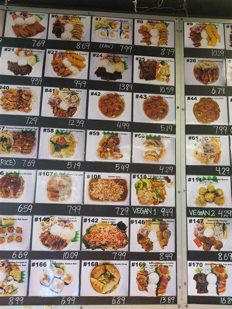 Menu at Sachi Teriyaki House restaurant, Los Angeles