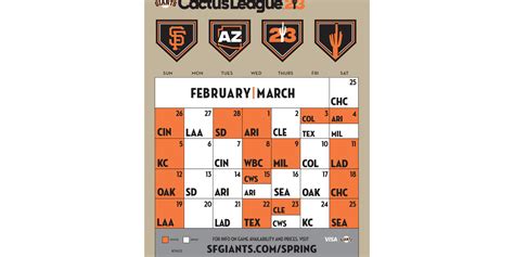 Giants Announce 2023 Spring Training Schedule