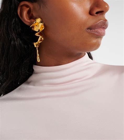 Tidal Gold Plated Drop Earrings In Gold Khaite Mytheresa