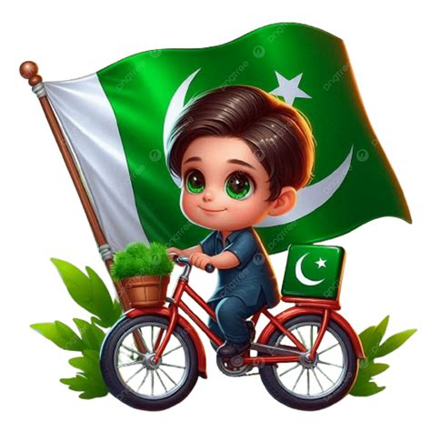A Boy Draving Cycle Pakistan Independence Day Clipart Illustration ...