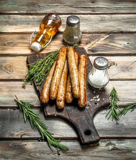 Grilled Pork Sausage with Spices and Herbs Stock Image - Image of ...