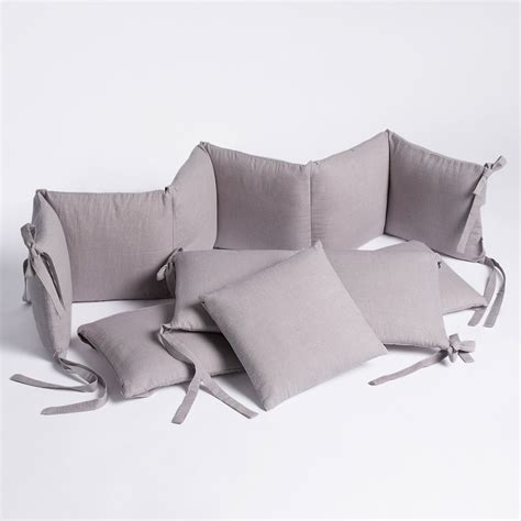 Бортики в детскую кроватку Perina SOFT COTTON (серо-лиловый), для ...