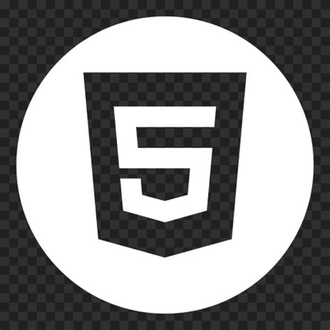 HTML5 Round White Logo Icon PNG