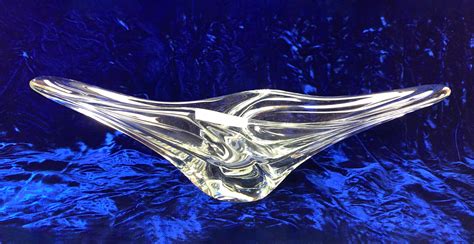 At Auction Daum Clear Glass Modernist Bowl Signed Daum