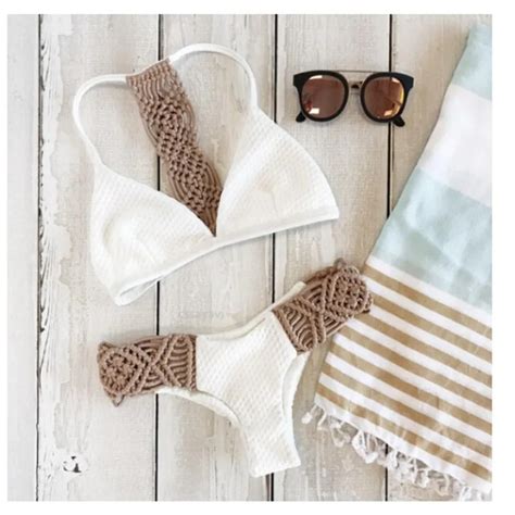 High Quality Weave Bikinis Women Push Up Padded Bra Bandage Bikini Set