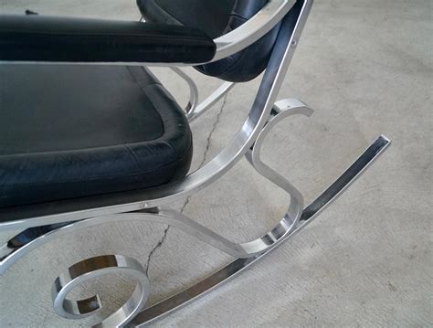 1970's Maison Jansen Chrome Hollywood Regency Rocking Chair For Sale at