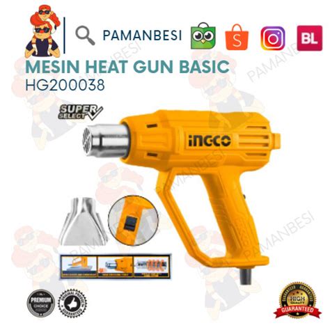 Jual Hg Heat Gun Hot Air Gun Pemanas Angin Industrial Ingco Hg Jakarta Pusat