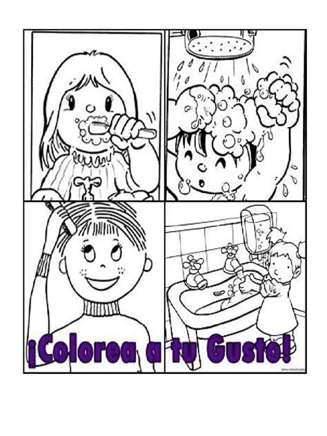 Habito De Higiene Para Colorear