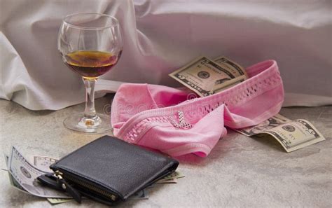 Love For Money Is Prostitution Crumpled Bed Underwear And Money As Payment For Sex Foto De