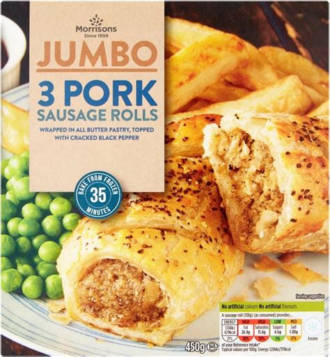 Morrisons Jumbo Pork Sausage Rolls G Frozen Amazon Co Uk Grocery