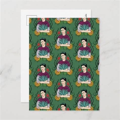 Frida Kahlo Mi Mexico Lindo Pattern Postcard Zazzle