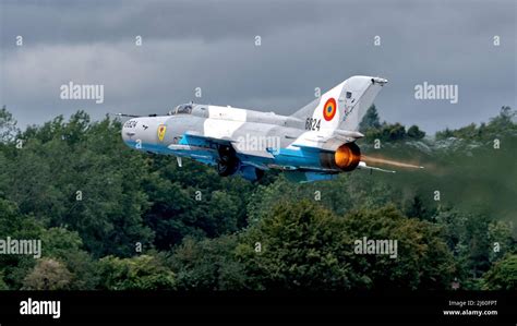 Romanian Air Force Mig 21 Lancer Displaying At The Royal International