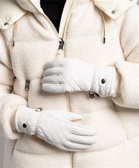 Goldbergh - Белые кожаные перчатки Nishi с логотипом. GB68210234 купить ...