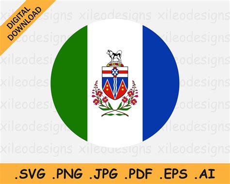 Yukon Svg Round Flag Svg Canada Canadian Territory Circular Etsy