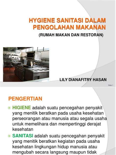 Hygiene Sanitasi R Makan Restoran