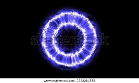 Burning Blue Fire Ring Overlay Background Stock Illustration 2223281535