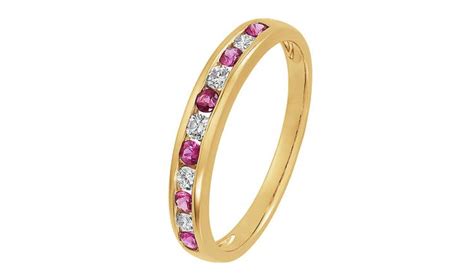 Buy Revere 9ct Gold 015ct Diamond And Ruby Eternity Ring K Womens