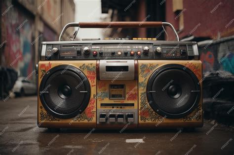Старое радио 80-х и 90-х годов в стиле ретро, красочный фон, цифровой ...