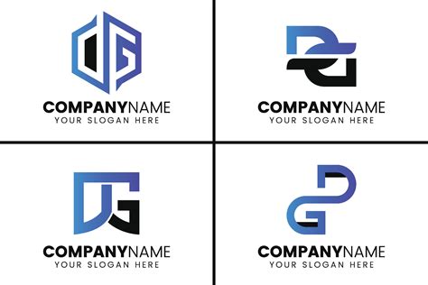 Creative Monogram Letter Dg Logo Design Collection 28103687 Vector Art