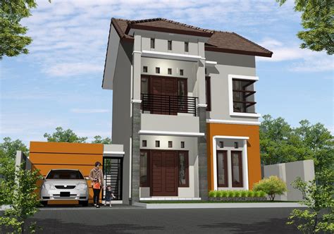 contoh desain rumah minimalis type  dua lantai  nampak mewah