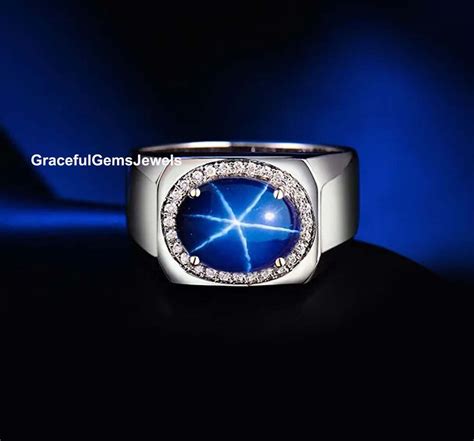 Genuine Lindy Blue Star Rings For Mens Blue Star Rings In 925 Sterling