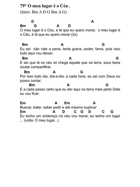 Letra De Dunga O Meu Lugar E O Céu