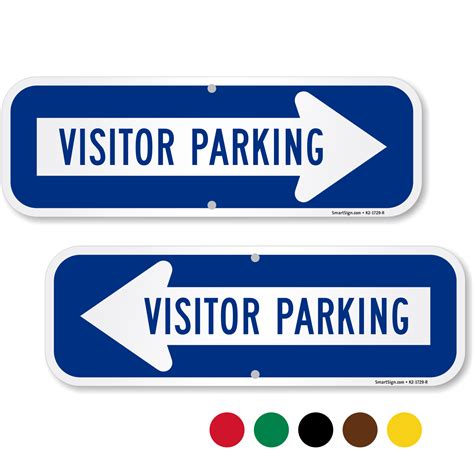 Visitor Parking Right Arrow Directional Sign Sku K2 1729 R