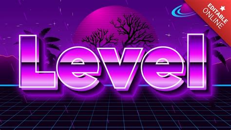 level retro purple font text effect generator