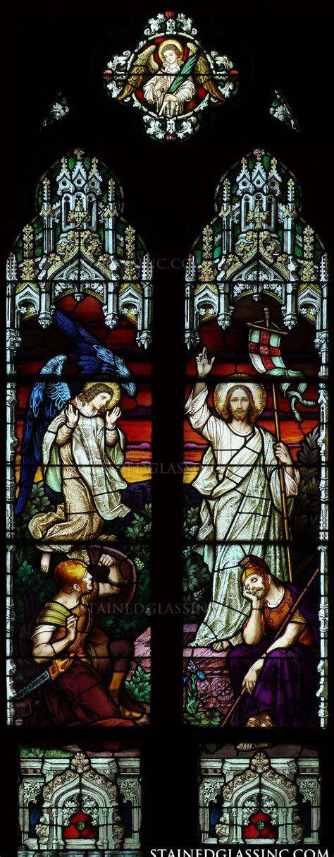 Resurrection Religious Stained Glass Window