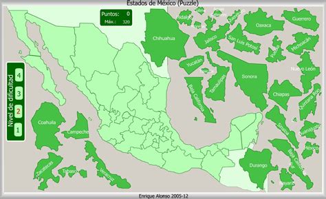 Mapa interactivo de México Estados de México Puzzle Mapas