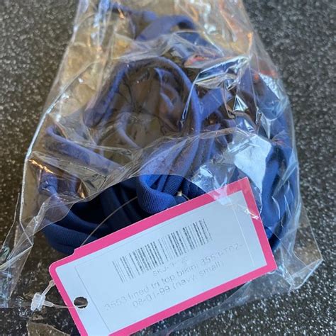 Wicked Weasel Swim Matt Lycra Tri Top Sm Cheeky Bottom Bikini Med Navy Blue Poshmark