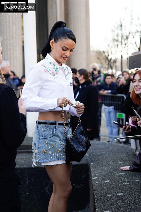 Camila Mendes Sexy Seen Showing Off Her Hot Legs At The Miu Womens Show In Paris Aznude