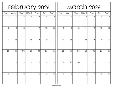 february  march calendar  plan    guide