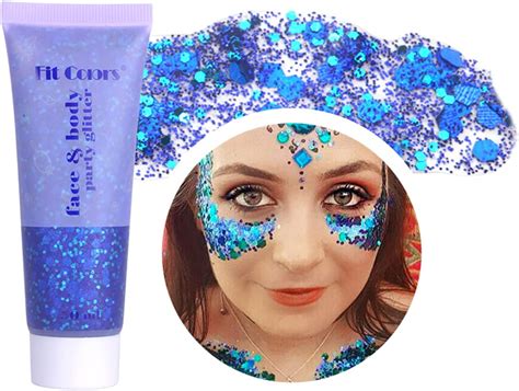 Beuking Mermaid Sequins Face Body Glitter Gel Holographic Chunky Glitter Gel For Body Hair