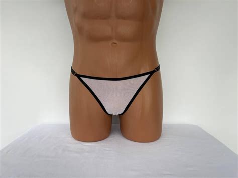 White Bikini For Men Sissy Lingerie Mini Thong For Men See Though Underwear Etsy
