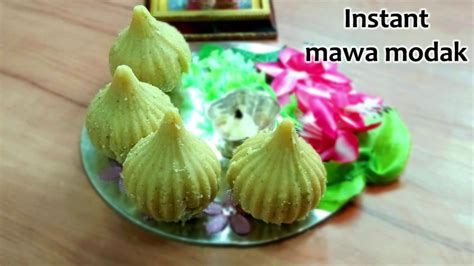 Instant Mawa Modak Stuffed Khoya Modak Dry Fruit Mawa Modak Ganesh