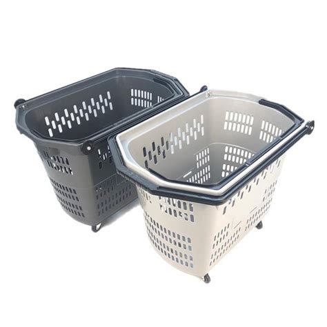 Supermarket 60 Litres Four Wheeled Trolley Shopping Basket Shop Fitting