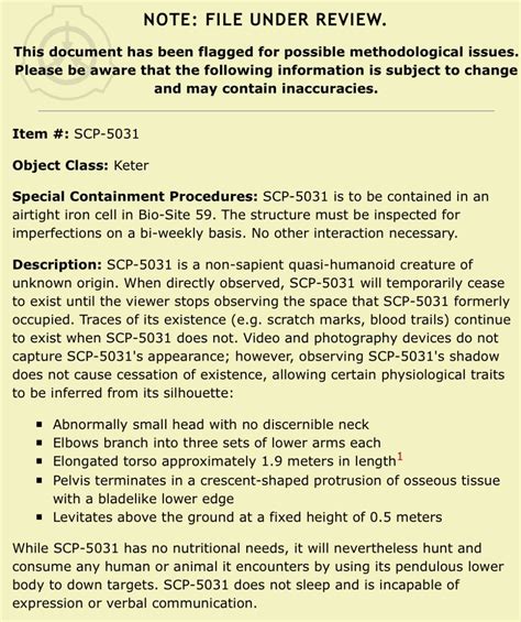 Scp 5031 Yet Another Murder Monster” Job Suggestions Werewolf