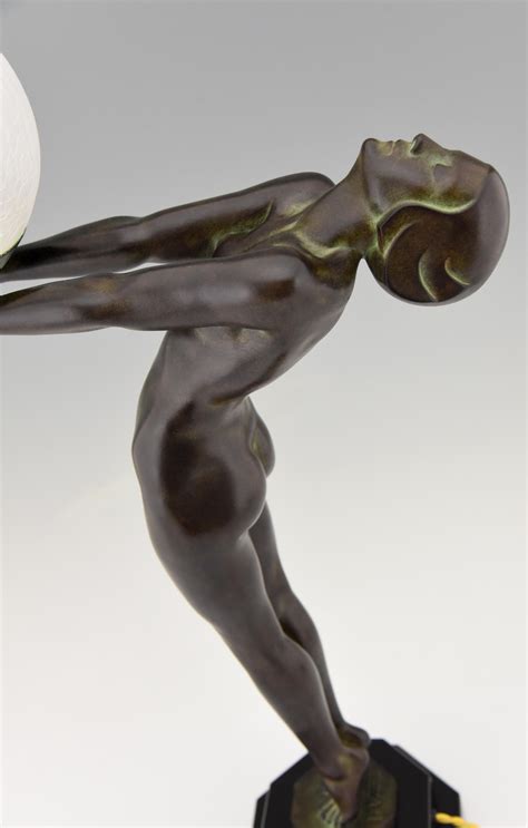 Art Deco Style Lamp Clarté Standing Nude Sculpture Max Le Verrier For Sale at 1stDibs art deco