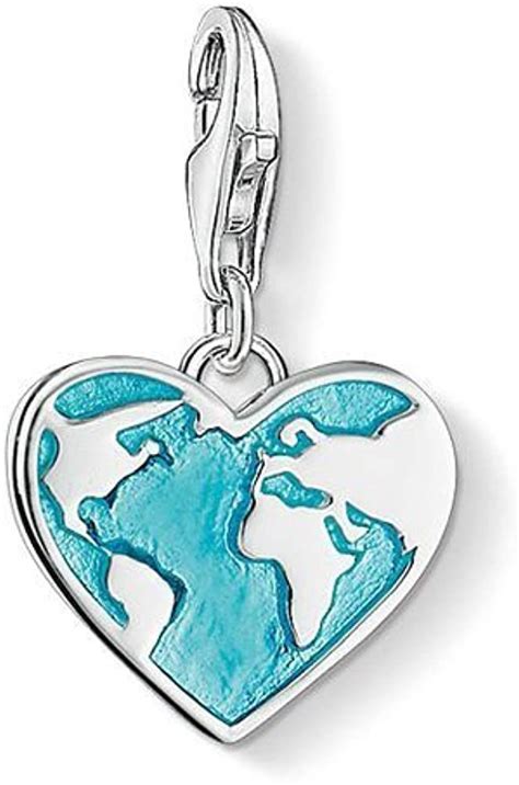Thomas Sabo Damen Charm-Anhänger Herz Welt Charm Club 925 Sterling ...