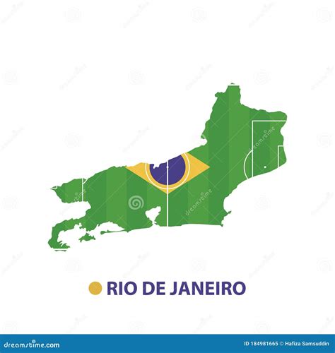 Rio De Janeiro State Map. Vector Illustration Decorative Design Stock