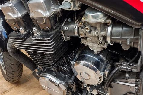 Honda Cbx Four Naked Motorcycle Engine Close Up View