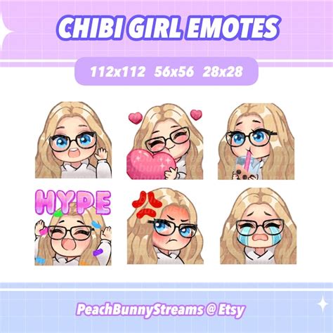 Twitch Emotes Blonde Girl Glasses Etsy Israel
