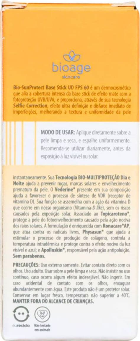 Bioage Filtro Solar Fps 60 Stick Bastao Nude 17g Pincel